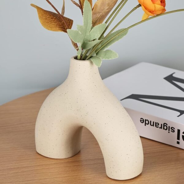 Beige ceramic vase