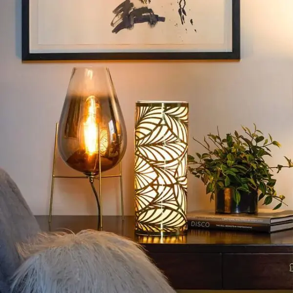 Grey Glass Lamp