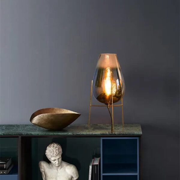Grey Glass Lamp