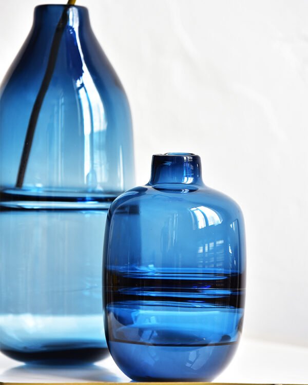 Blue Glass Vases-set of 2