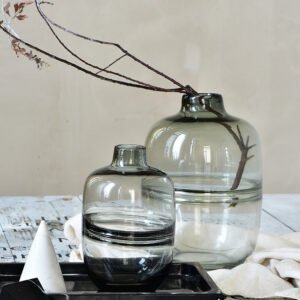 Clear Glass Vases-set of 2