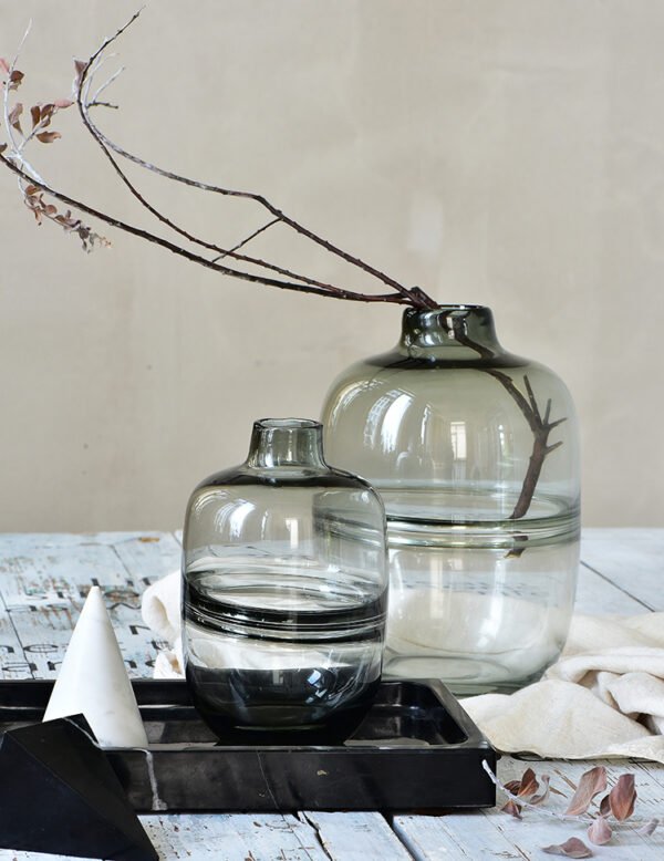 Clear Glass Vases-set of 2