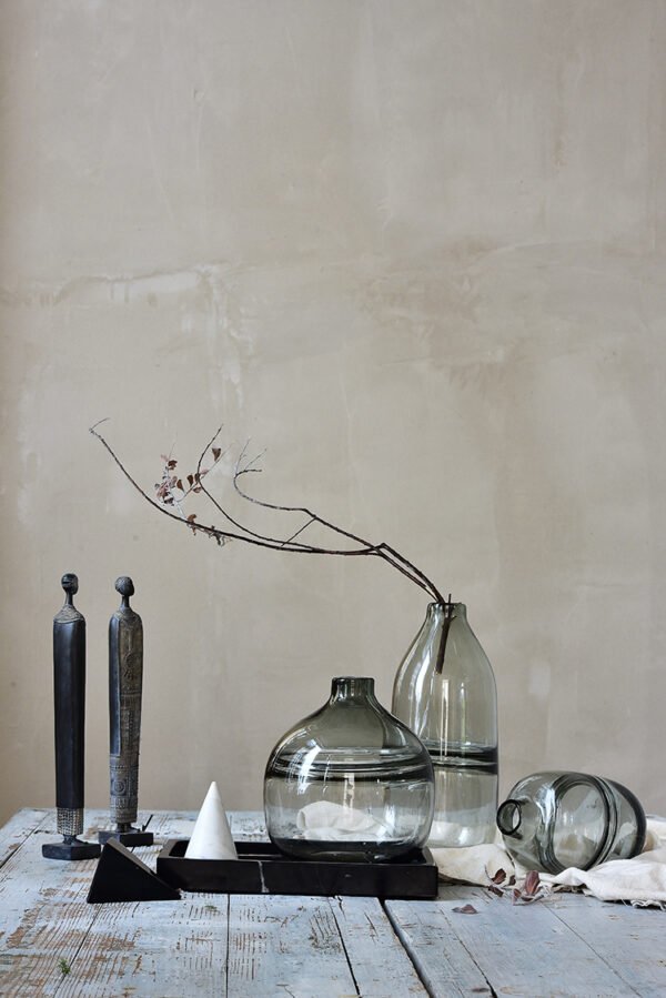 Clear Glass Vases-set of 2