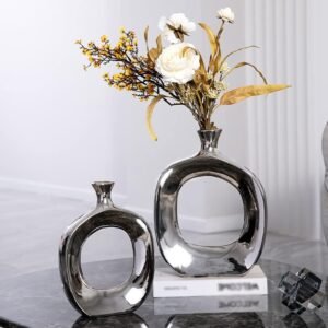 Silver Ceramic Vases