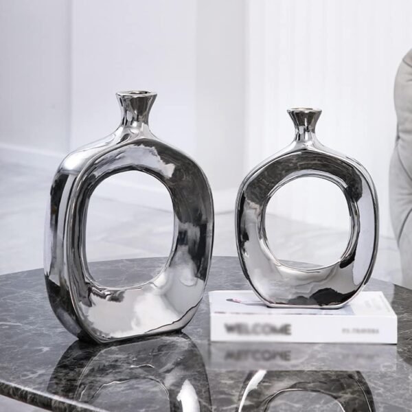 Silver Ceramic Vases