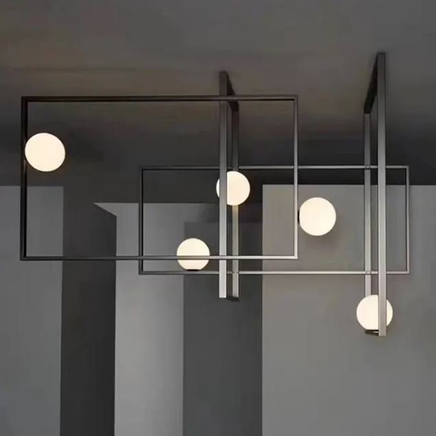 Metal Rectangular Chandelier - lampada