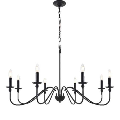 Elegant iron chandelier black