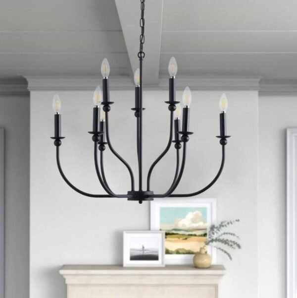 Vintage iron chandelier black