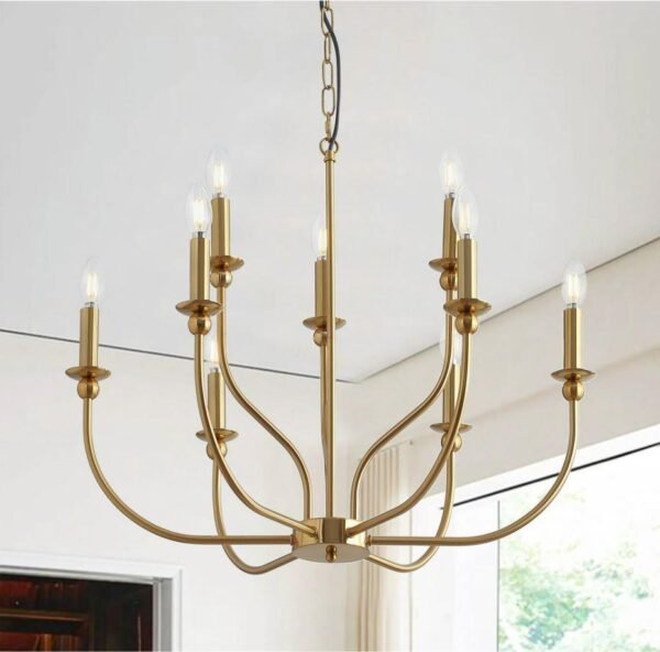 Vintage iron chandelier gold