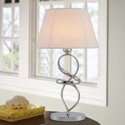 Chromed metal base table light