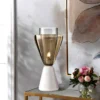 Double glass marble table light
