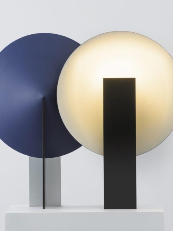 Blue metal table light