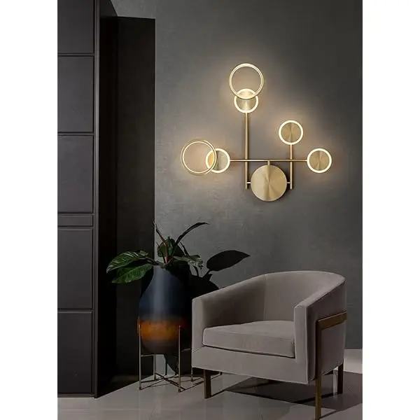 Gold led wall light