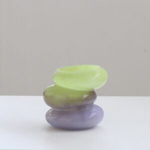 Light purple transition to light green glass vase
