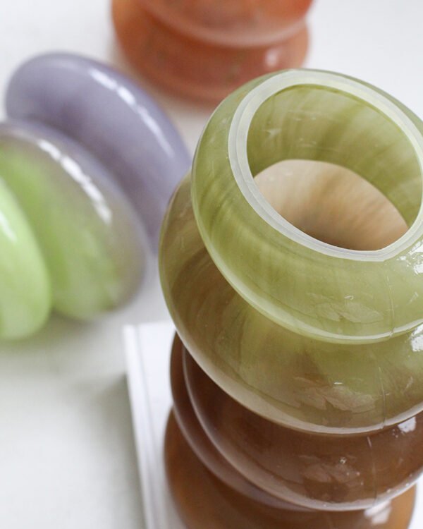 Light green transition to brown glass vase