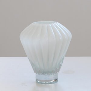 Frosted white glass vase