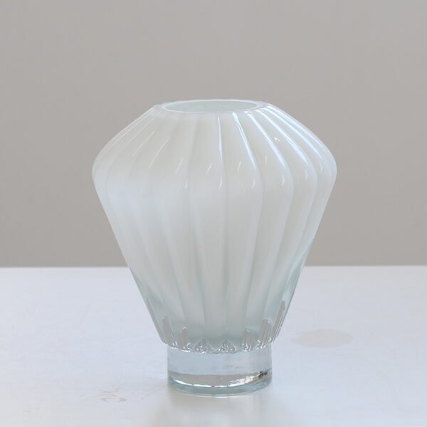 Frosted white glass vase