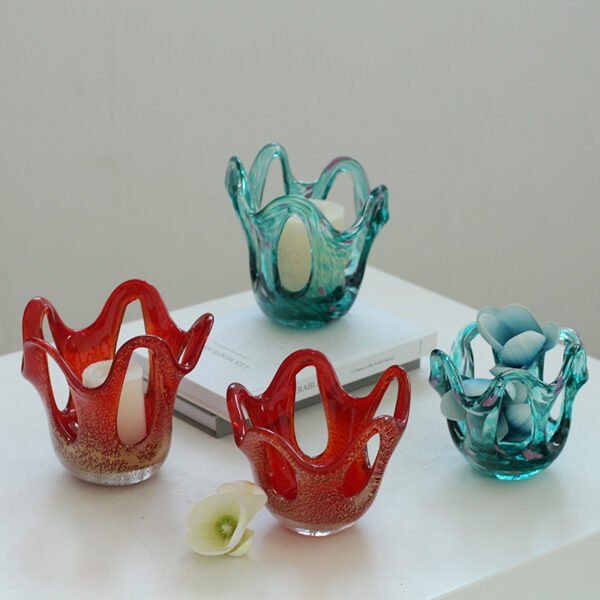 Bloody color glass vase