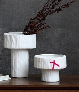 Ceramic vase matte white