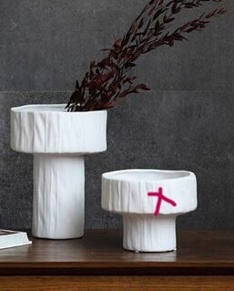 Ceramic vase matte white