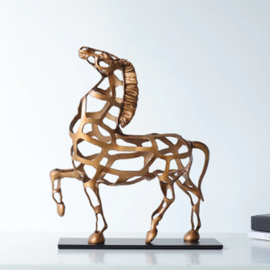 Metal gold horse