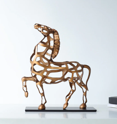 Metal gold horse