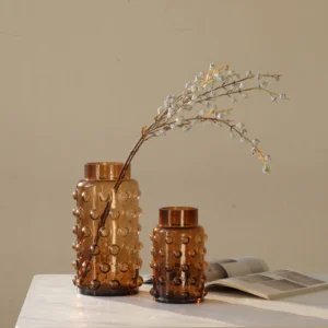 Amber glass vases