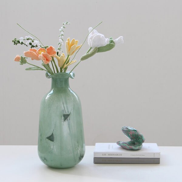 Green glass vase