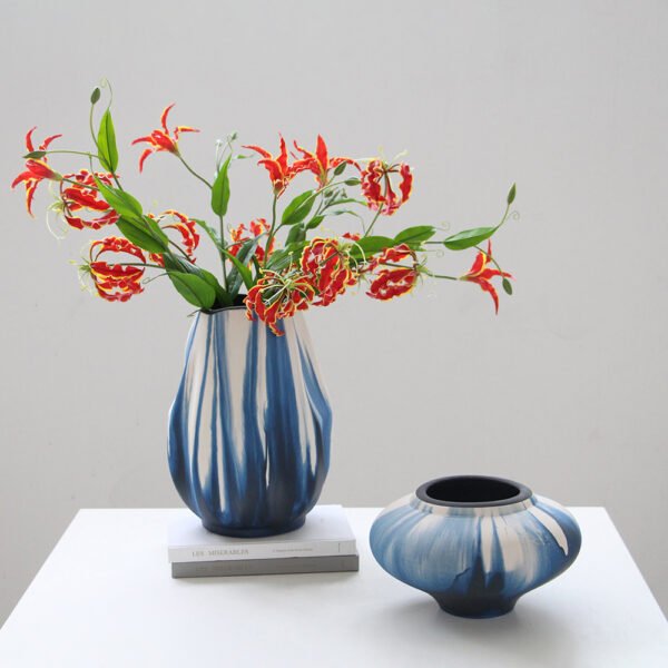 Beige and navy stylish vase