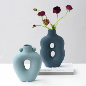 Blue ceramic vases