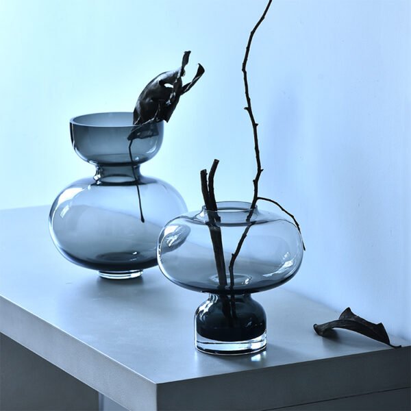 Grey glass vases