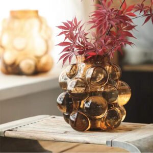 4 Amber bubble vase