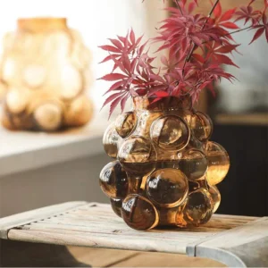 Amber bubble vase