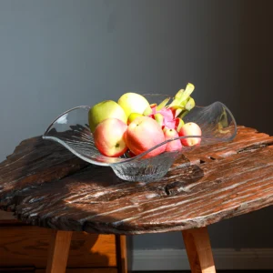 Glass fruit bowl