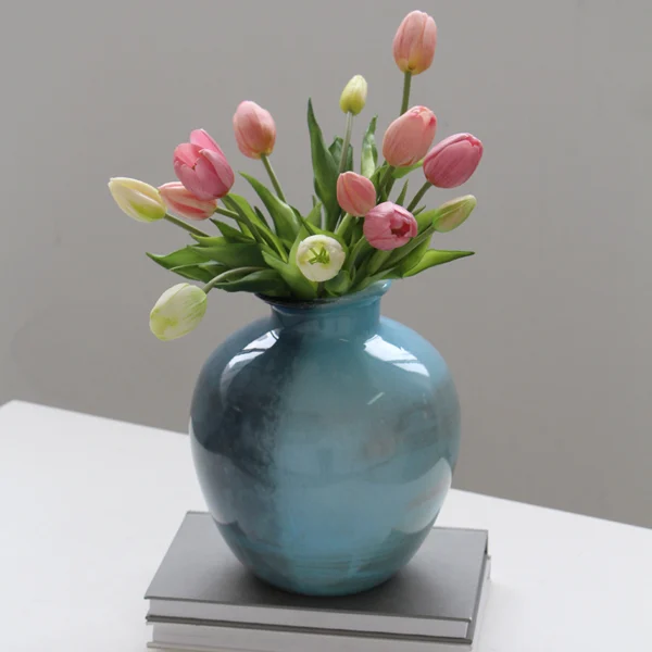 Blue and navy vase