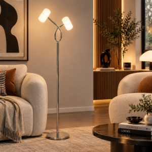 Silver floor light