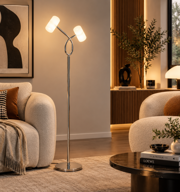 Silver floor light