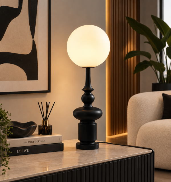 Modern black table light