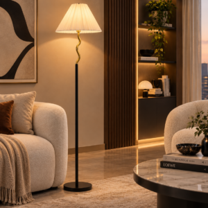 Modern floor light with zigzag head